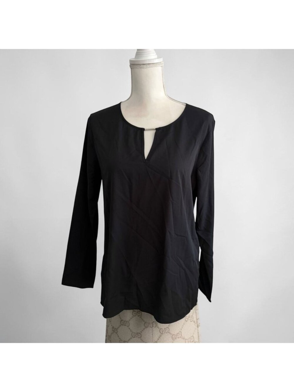 BANANA REPUBLIC Black Silver Long Sleeve Top Size Small NEW NWT